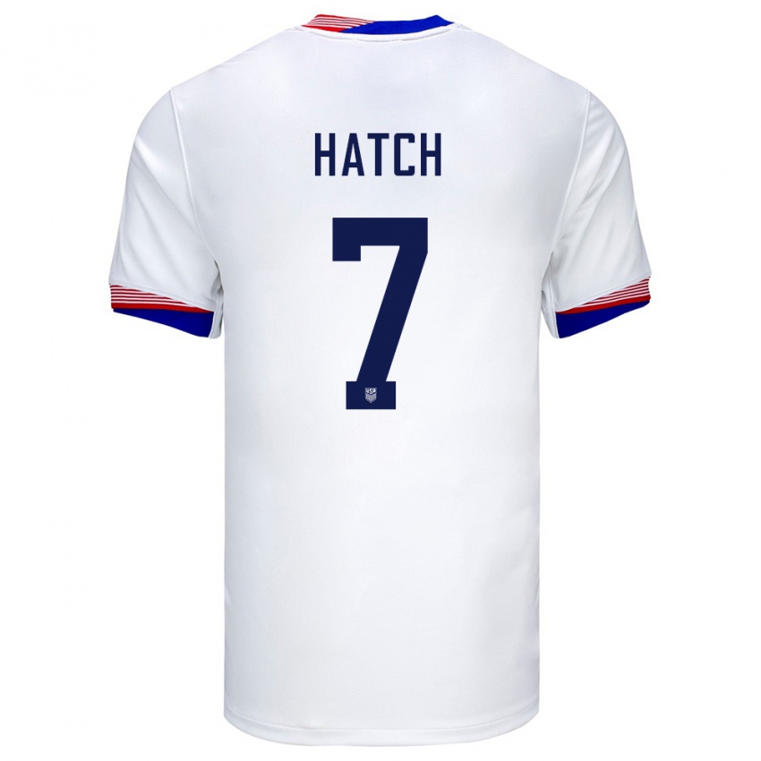 Damen Vereinigte Staaten Ashley Hatch #7 Weiß Heimtrikot Trikot 24-26 T-Shirt