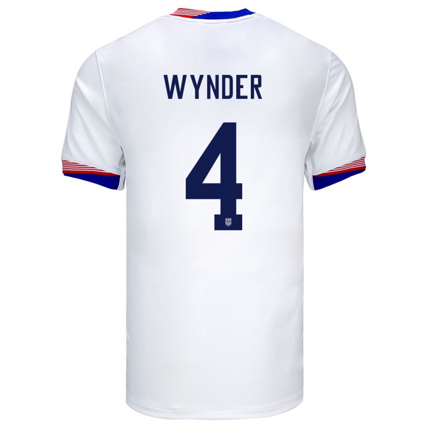 Damen Vereinigte Staaten Joshua Wynder #4 Weiß Heimtrikot Trikot 24-26 T-Shirt