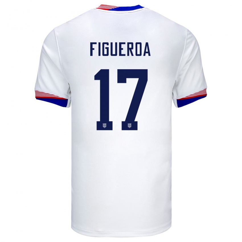 Damen Vereinigte Staaten Keyrol Figueroa #17 Weiß Heimtrikot Trikot 24-26 T-Shirt