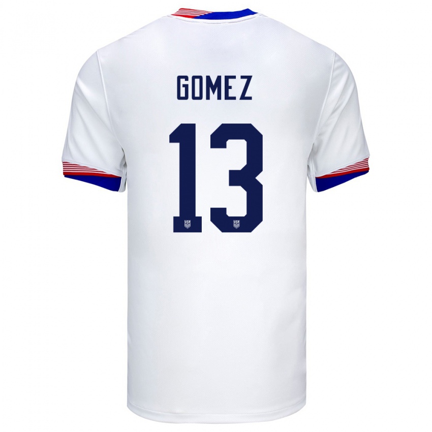 Damen Vereinigte Staaten Jonathan Gomez #13 Weiß Heimtrikot Trikot 24-26 T-Shirt