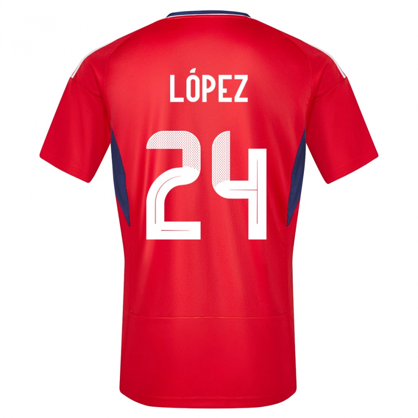 Damen Costa Rica Douglas Lopez #24 Rot Heimtrikot Trikot 24-26 T-Shirt