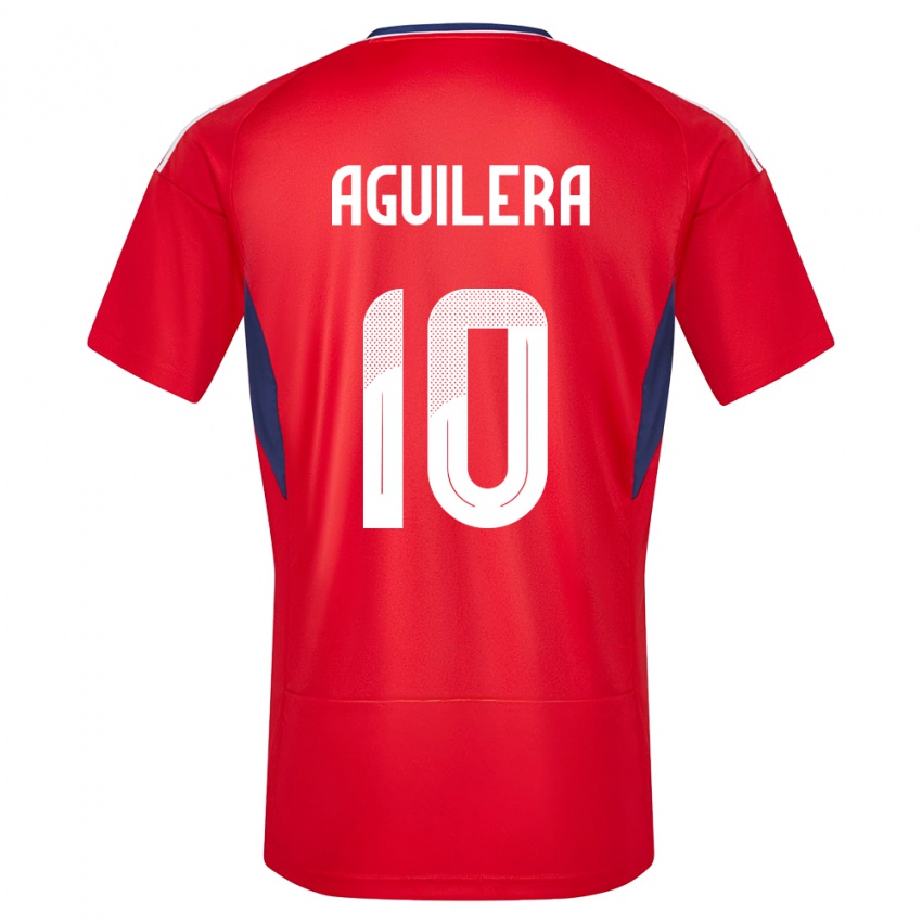 Damen Costa Rica Brandon Aguilera #10 Rot Heimtrikot Trikot 24-26 T-Shirt