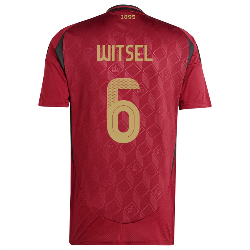 Damen Belgien Axel Witsel #6 Burgund Heimtrikot Trikot 24-26 T-Shirt