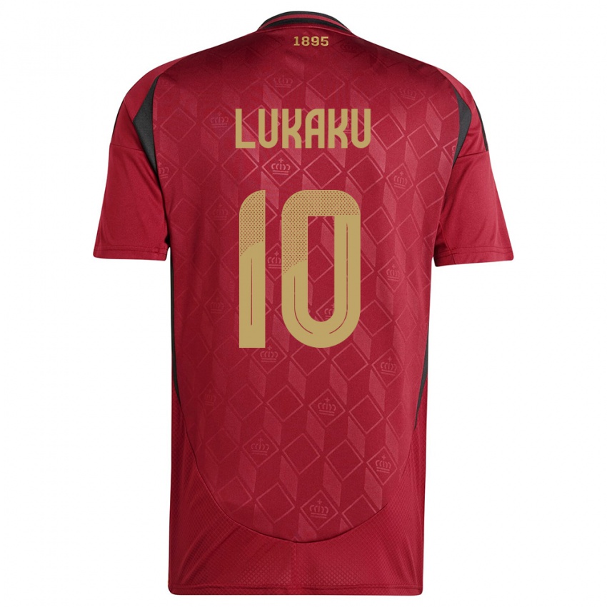Damen Belgien Romelu Lukaku #10 Burgund Heimtrikot Trikot 24-26 T-Shirt