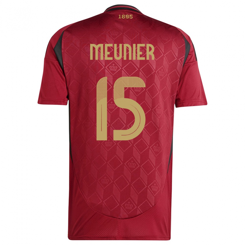 Damen Belgien Thomas Meunier #15 Burgund Heimtrikot Trikot 24-26 T-Shirt