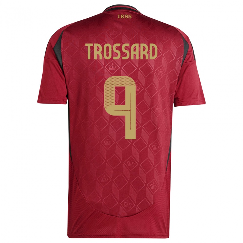 Damen Belgien Leandro Trossard #9 Burgund Heimtrikot Trikot 24-26 T-Shirt