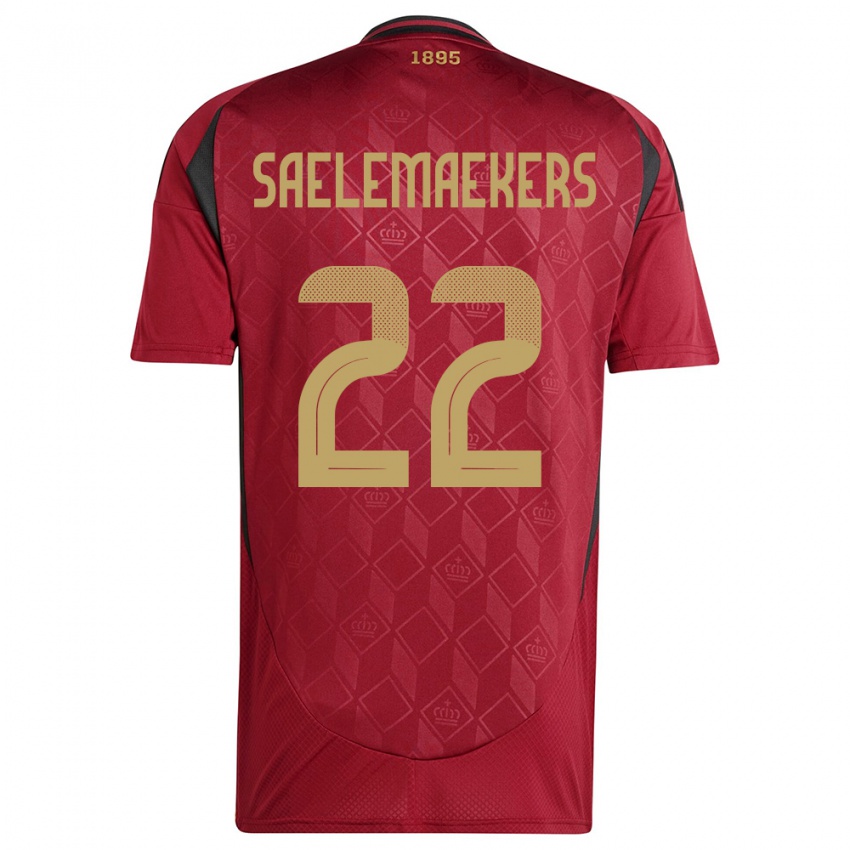 Damen Belgien Alexis Saelemaekers #22 Burgund Heimtrikot Trikot 24-26 T-Shirt