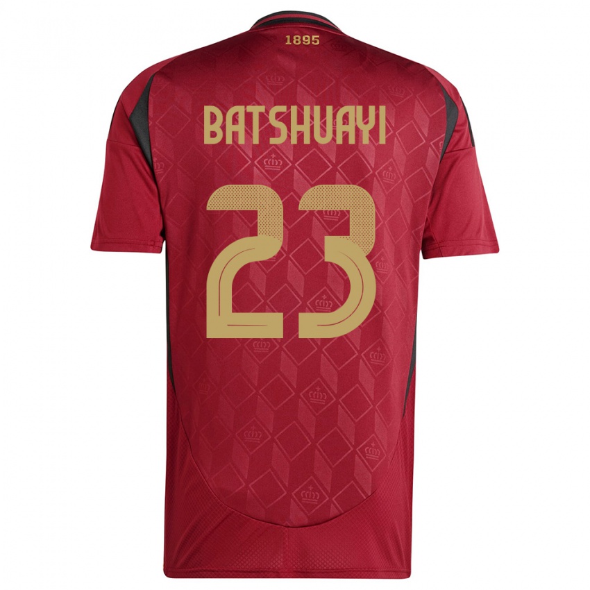Damen Belgien Michy Batshuayi #23 Burgund Heimtrikot Trikot 24-26 T-Shirt
