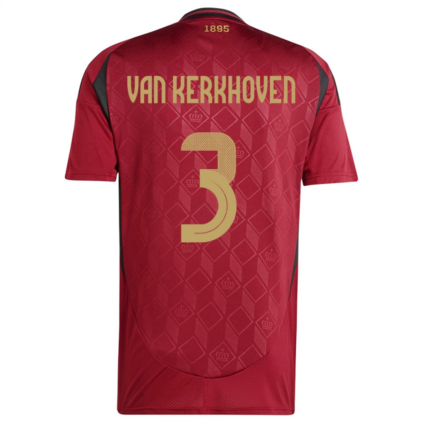 Damen Belgien Ella Van Kerkhoven #3 Burgund Heimtrikot Trikot 24-26 T-Shirt
