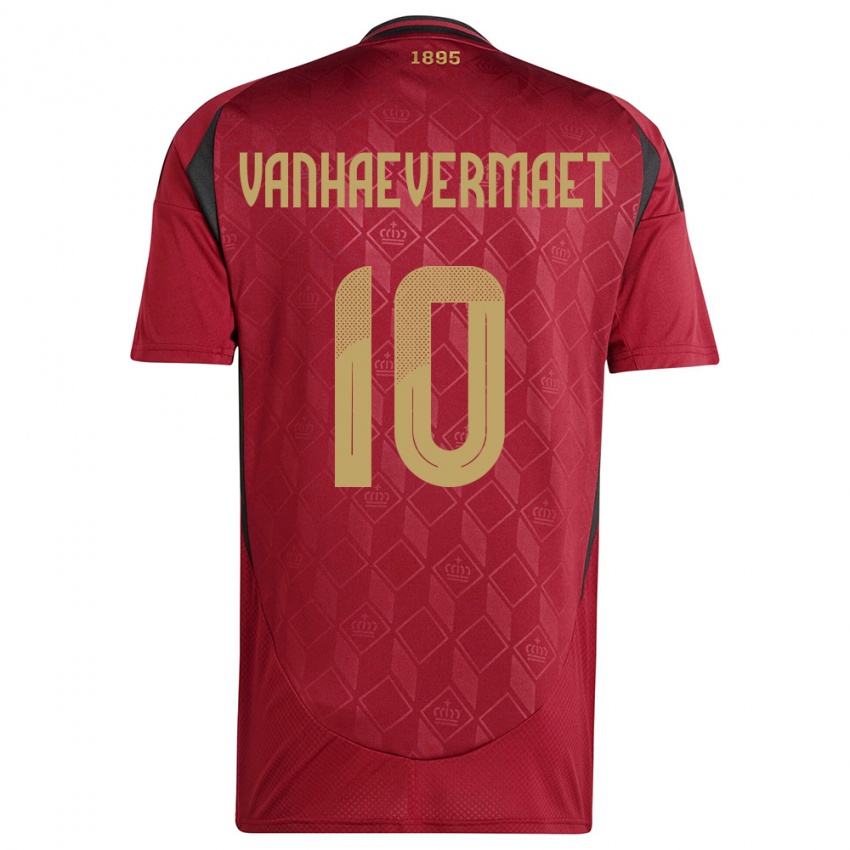 Damen Belgien Justine Vanhaevermaet #10 Burgund Heimtrikot Trikot 24-26 T-Shirt