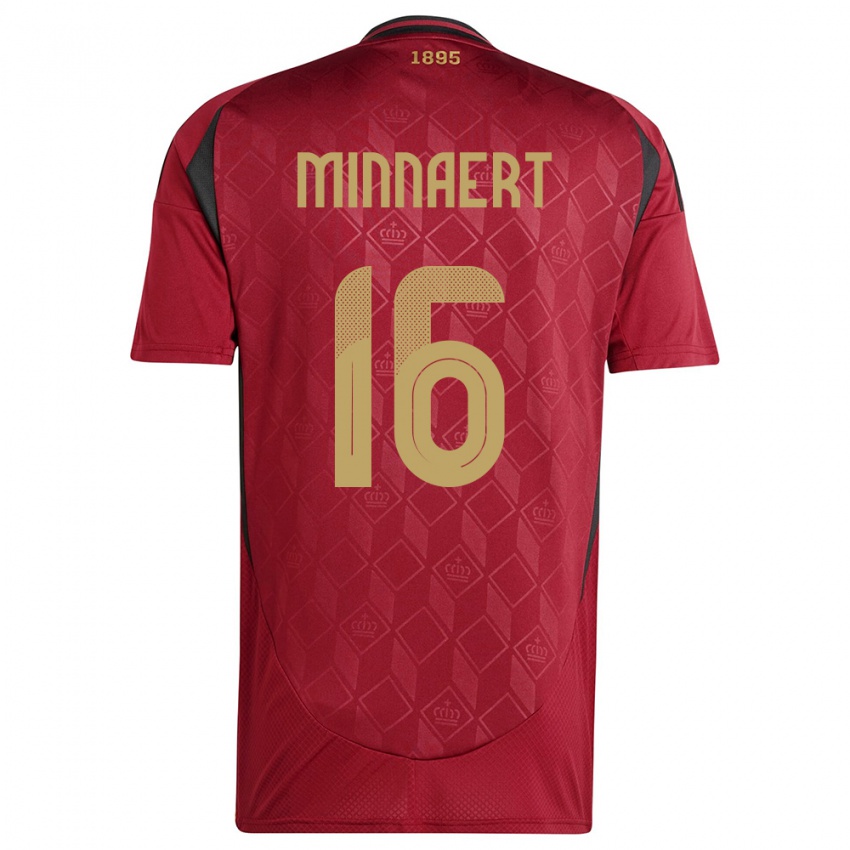 Damen Belgien Marie Minnaert #16 Burgund Heimtrikot Trikot 24-26 T-Shirt