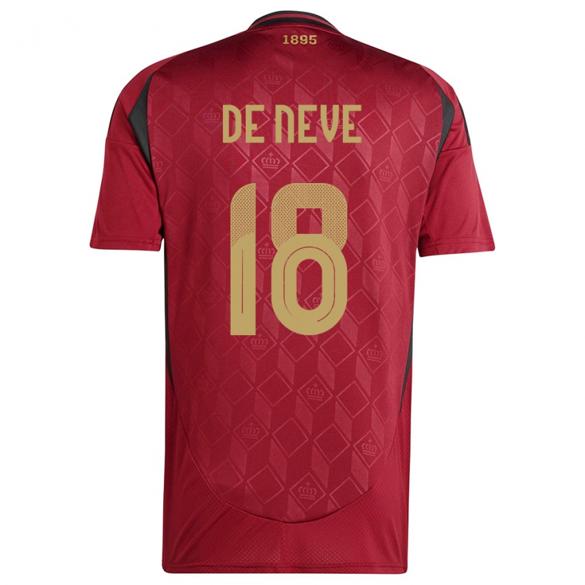 Damen Belgien Laura De Neve #18 Burgund Heimtrikot Trikot 24-26 T-Shirt
