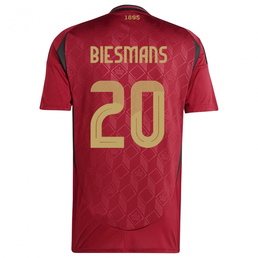 Damen Belgien Julie Biesmans #20 Burgund Heimtrikot Trikot 24-26 T-Shirt