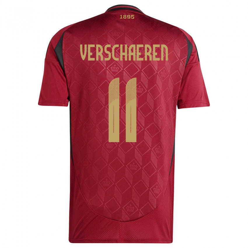 Damen Belgien Yari Verschaeren #11 Burgund Heimtrikot Trikot 24-26 T-Shirt
