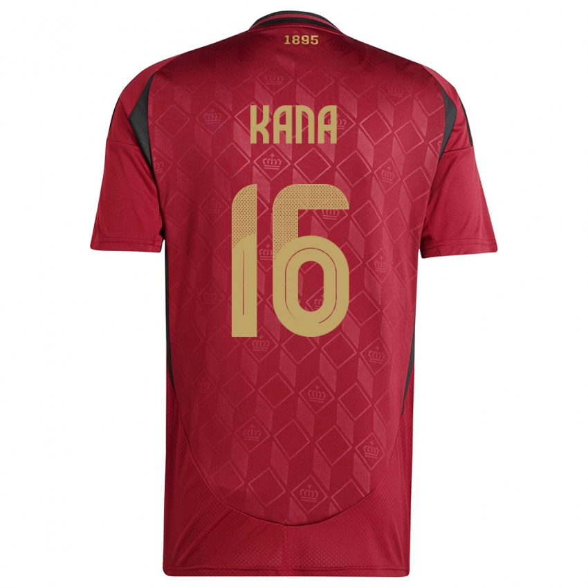 Damen Belgien Marco Kana #16 Burgund Heimtrikot Trikot 24-26 T-Shirt