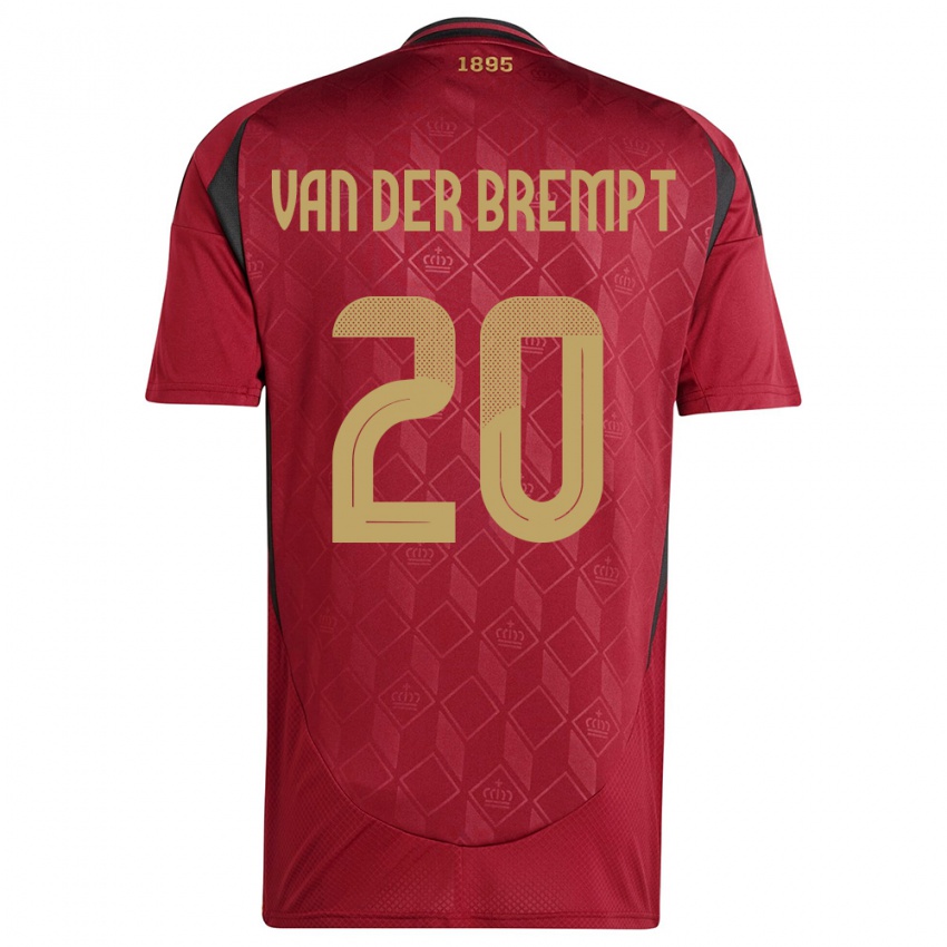 Damen Belgien Ignace Van Der Brempt #20 Burgund Heimtrikot Trikot 24-26 T-Shirt