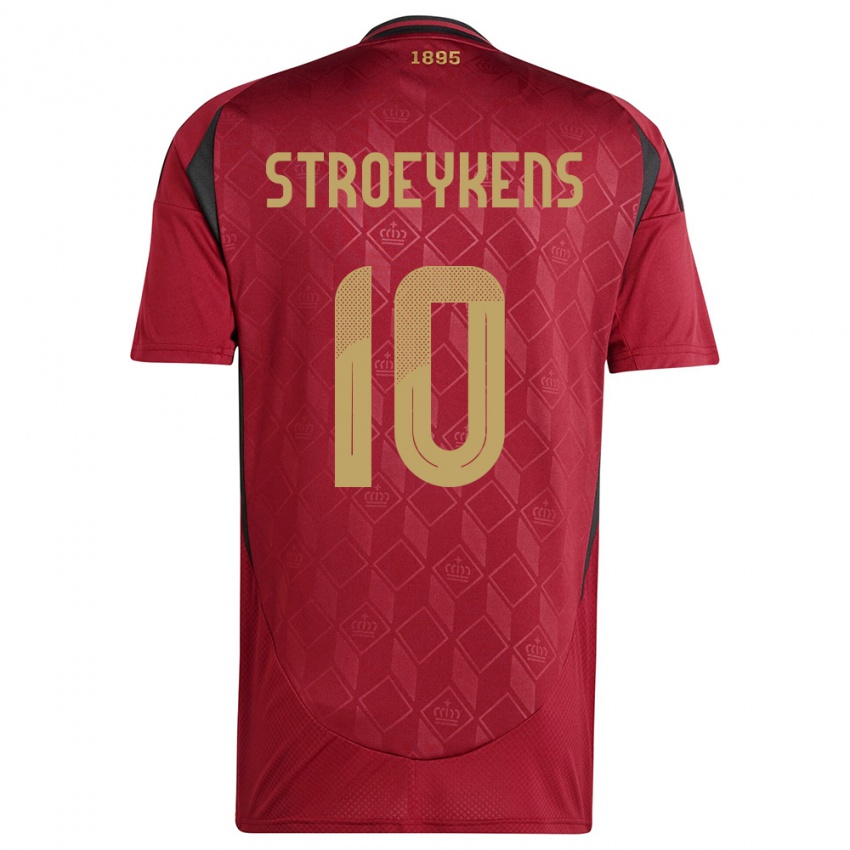 Damen Belgien Mario Stroeykens #10 Burgund Heimtrikot Trikot 24-26 T-Shirt