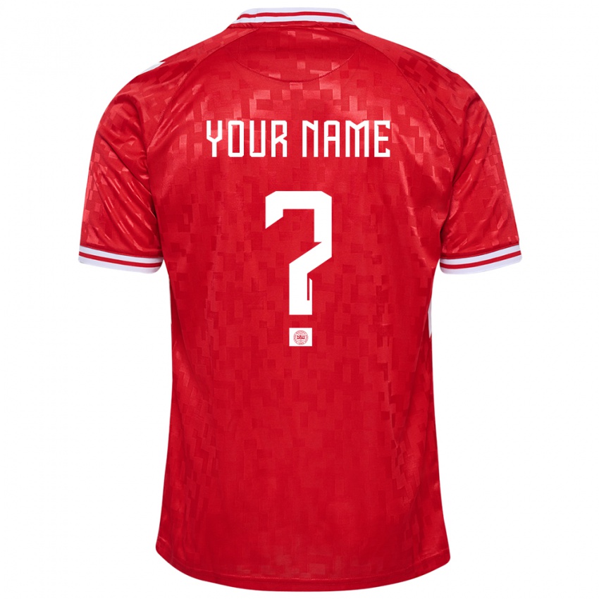 Damen Dänemark Ihren Namen #0 Rot Heimtrikot Trikot 24-26 T-Shirt