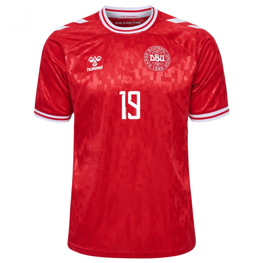 Damen Dänemark Alexander Lyng #19 Rot Heimtrikot Trikot 24-26 T-Shirt