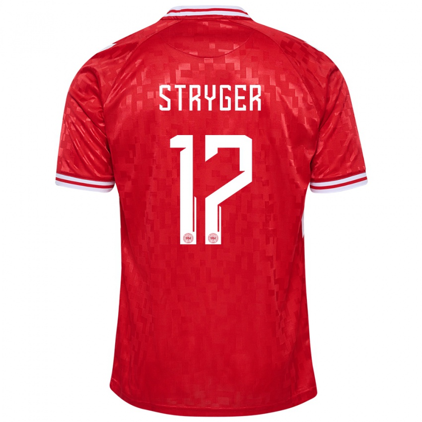 Damen Dänemark Jens Stryger Larsen #17 Rot Heimtrikot Trikot 24-26 T-Shirt