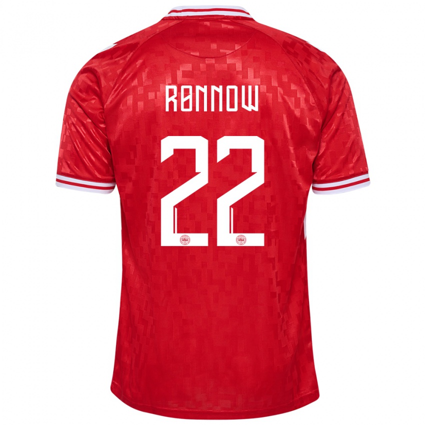 Damen Dänemark Frederik Ronnow #22 Rot Heimtrikot Trikot 24-26 T-Shirt