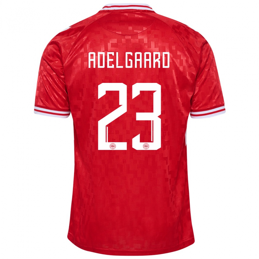 Damen Dänemark Aske Adelgaard #23 Rot Heimtrikot Trikot 24-26 T-Shirt