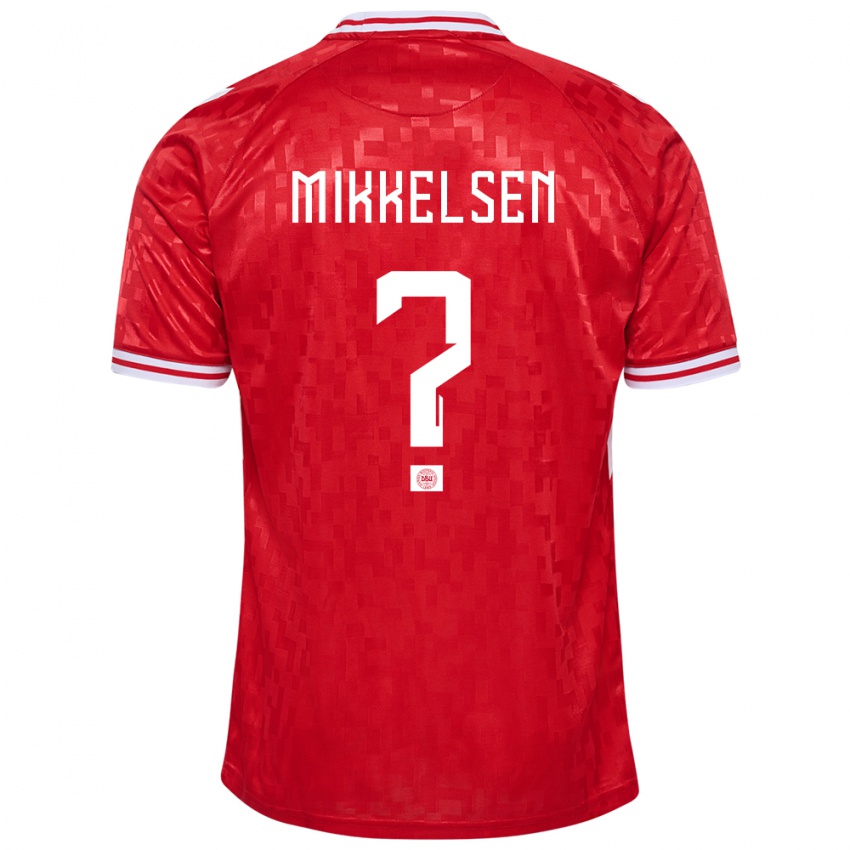 Damen Dänemark Sebastian Mikkelsen #0 Rot Heimtrikot Trikot 24-26 T-Shirt