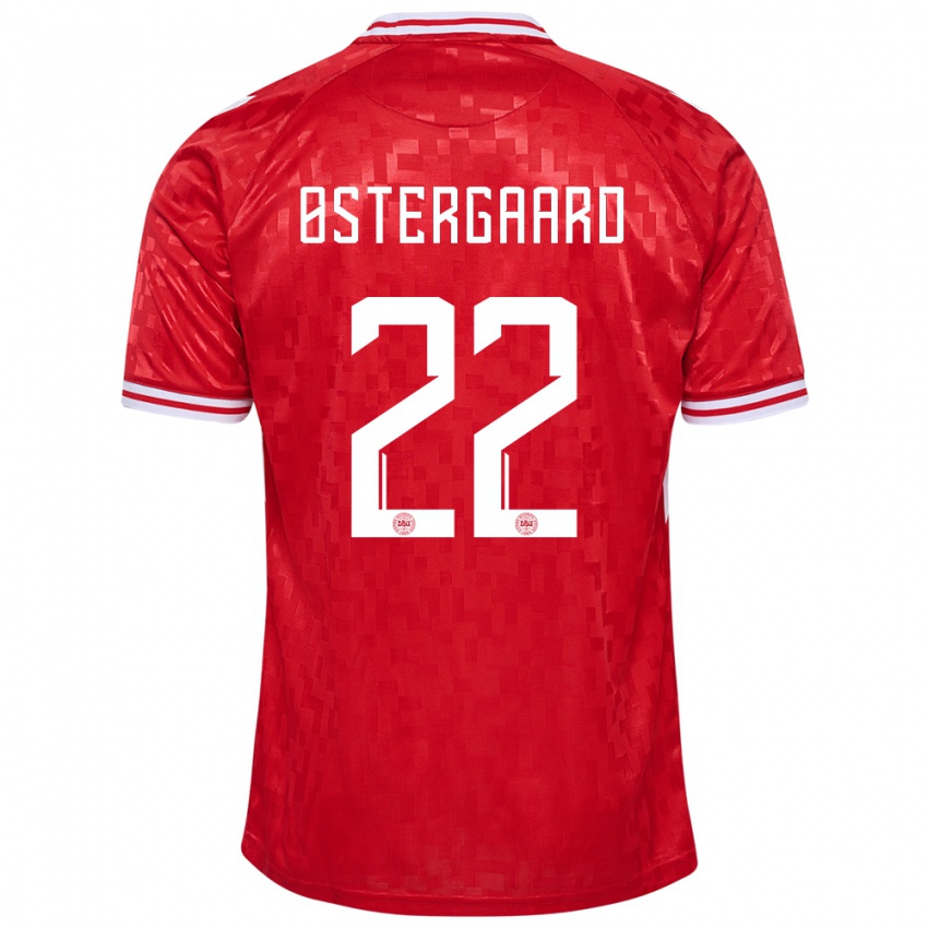 Damen Dänemark Maja Bay Ostergaard #22 Rot Heimtrikot Trikot 24-26 T-Shirt