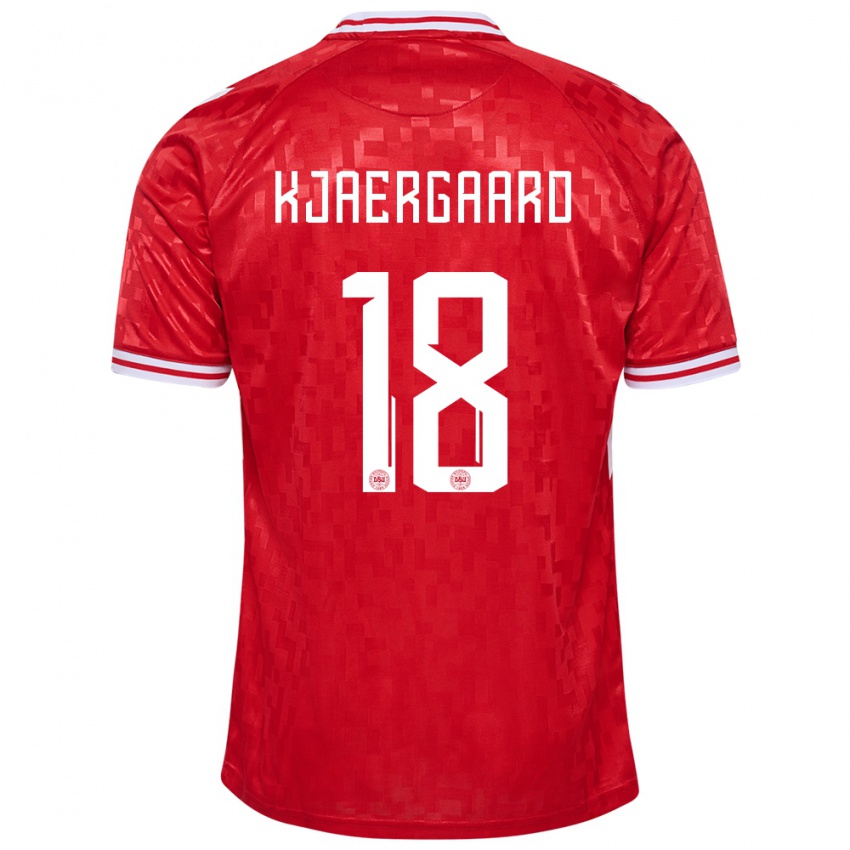 Damen Dänemark Maurits Kjaergaard #18 Rot Heimtrikot Trikot 24-26 T-Shirt