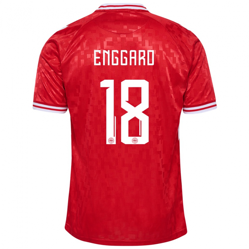 Damen Dänemark Mads Enggard #18 Rot Heimtrikot Trikot 24-26 T-Shirt