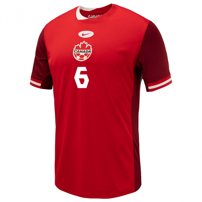 Damen Kanada Samuel Piette #6 Rot Heimtrikot Trikot 24-26 T-Shirt