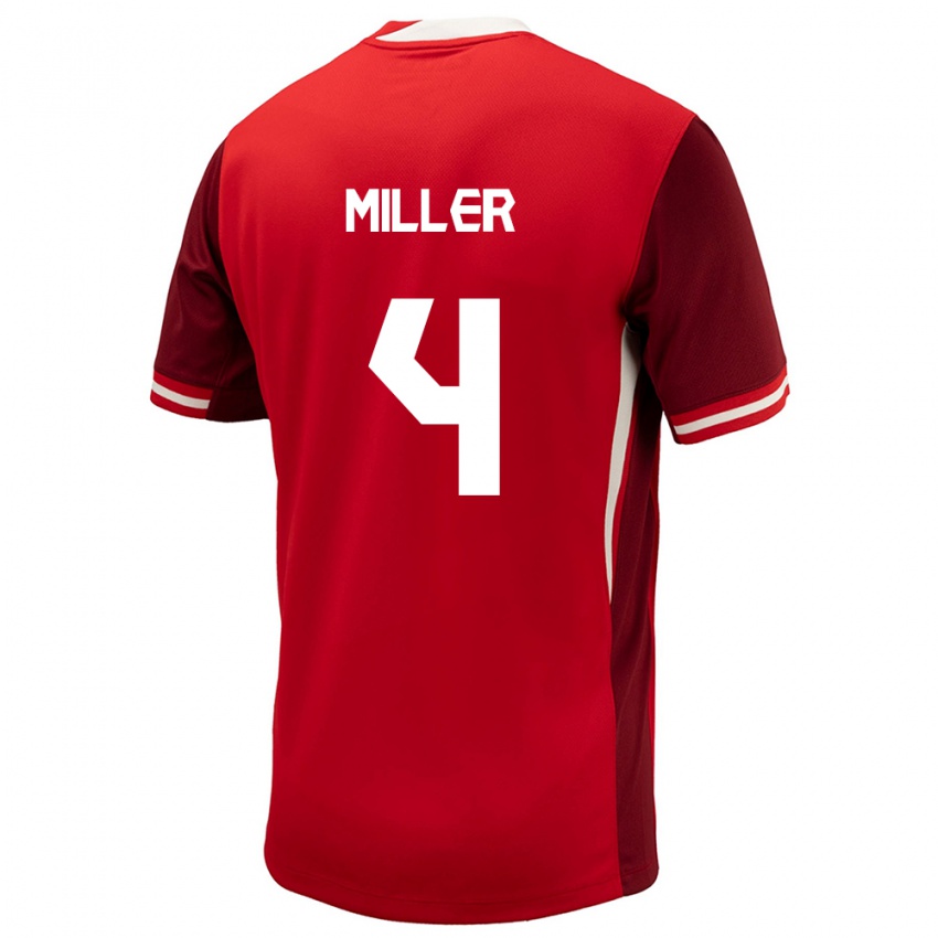 Damen Kanada Kamal Miller #4 Rot Heimtrikot Trikot 24-26 T-Shirt