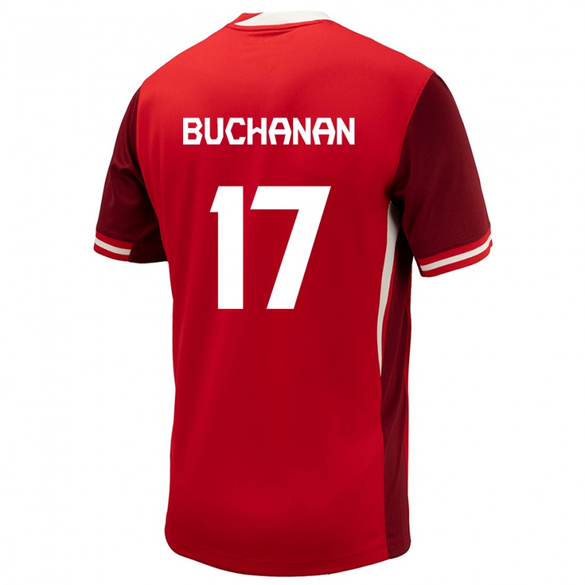 Damen Kanada Tajon Buchanan #17 Rot Heimtrikot Trikot 24-26 T-Shirt