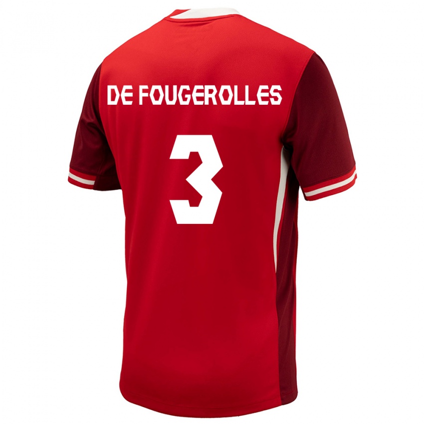 Damen Kanada Luc De Fougerolles #3 Rot Heimtrikot Trikot 24-26 T-Shirt