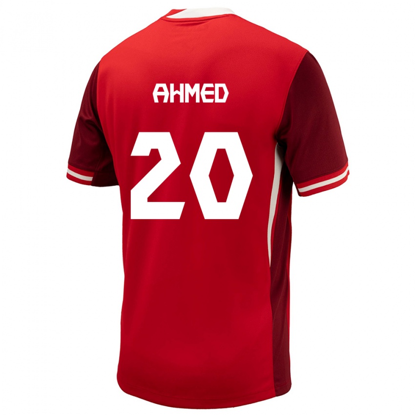 Damen Kanada Ali Ahmed #20 Rot Heimtrikot Trikot 24-26 T-Shirt