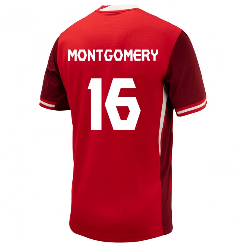 Damen Kanada Callum Montgomery #16 Rot Heimtrikot Trikot 24-26 T-Shirt