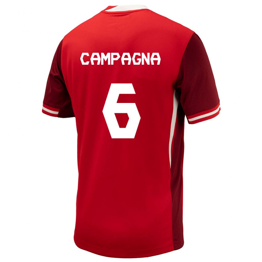 Damen Kanada Matteo Campagna #6 Rot Heimtrikot Trikot 24-26 T-Shirt