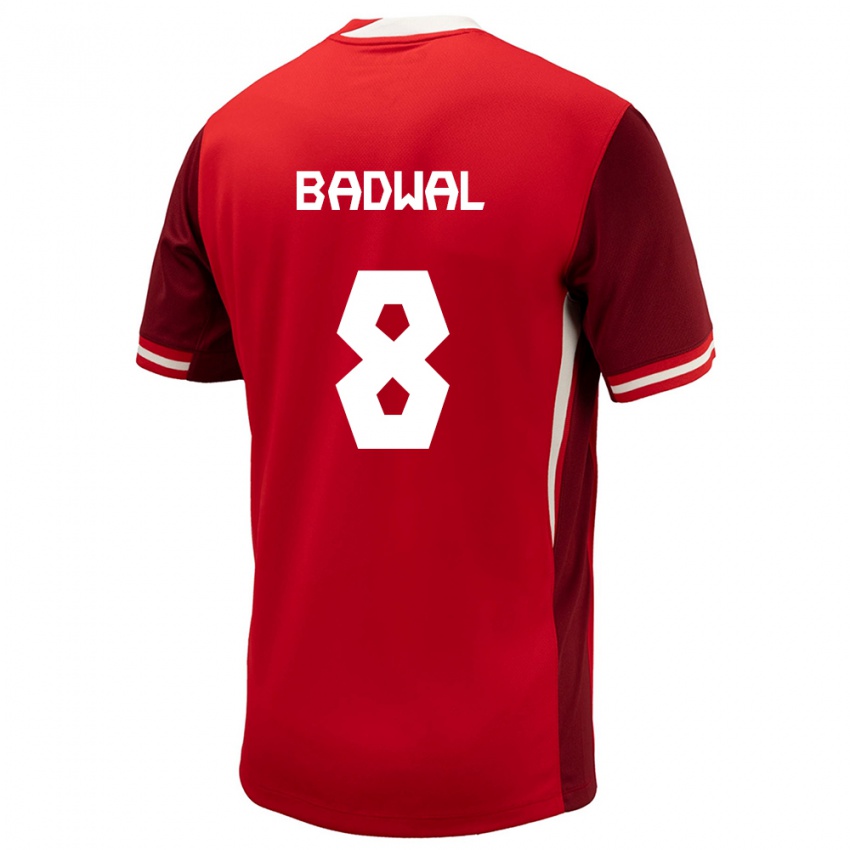 Damen Kanada Jeevan Badwal #8 Rot Heimtrikot Trikot 24-26 T-Shirt