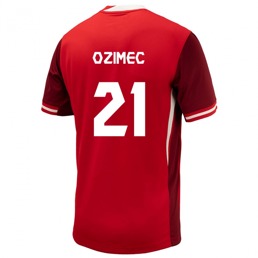 Damen Kanada Lucas Ozimec #21 Rot Heimtrikot Trikot 24-26 T-Shirt