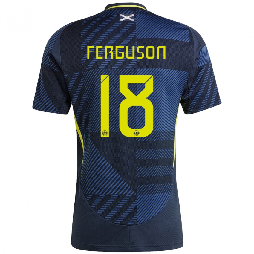 Damen Schottland Lewis Ferguson #18 Dunkelblau Heimtrikot Trikot 24-26 T-Shirt