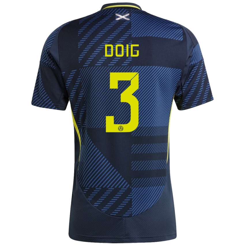 Damen Schottland Josh Doig #3 Dunkelblau Heimtrikot Trikot 24-26 T-Shirt