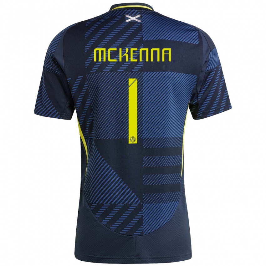 Damen Schottland Callan Mckenna #1 Dunkelblau Heimtrikot Trikot 24-26 T-Shirt