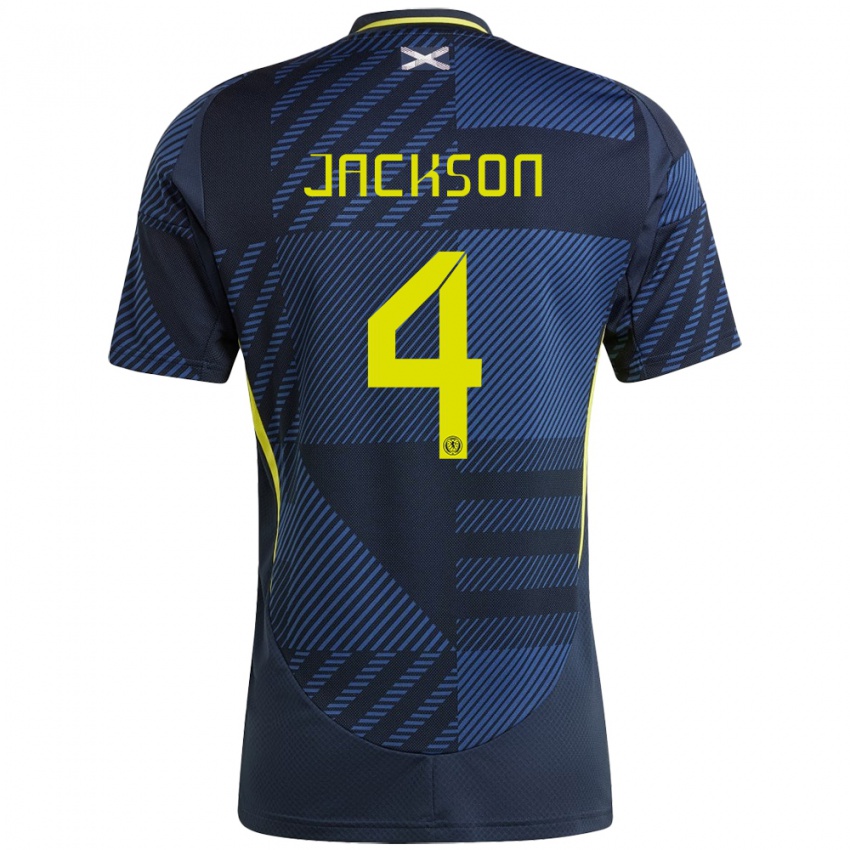 Damen Schottland Louis Jackson #4 Dunkelblau Heimtrikot Trikot 24-26 T-Shirt