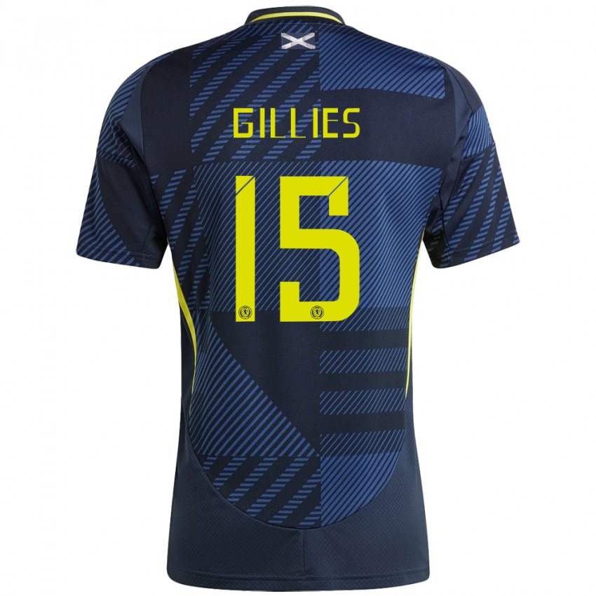 Damen Schottland Matthew Gillies #15 Dunkelblau Heimtrikot Trikot 24-26 T-Shirt