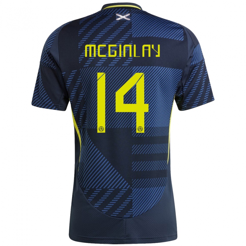 Damen Schottland Aiden Mcginlay #14 Dunkelblau Heimtrikot Trikot 24-26 T-Shirt