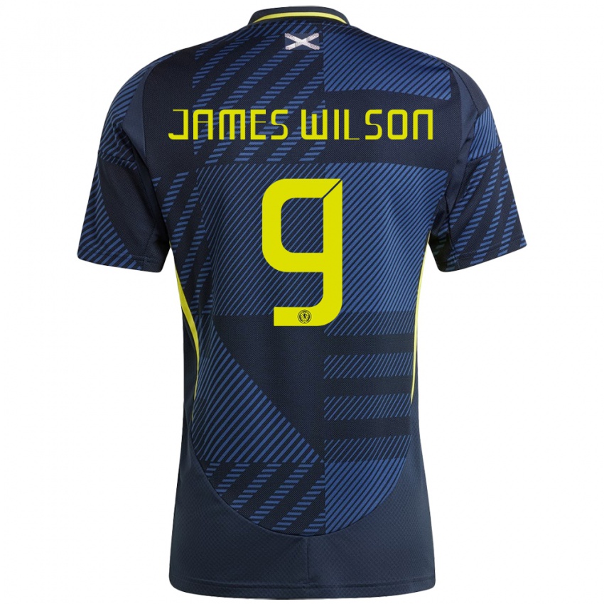 Damen Schottland James Wilson #9 Dunkelblau Heimtrikot Trikot 24-26 T-Shirt