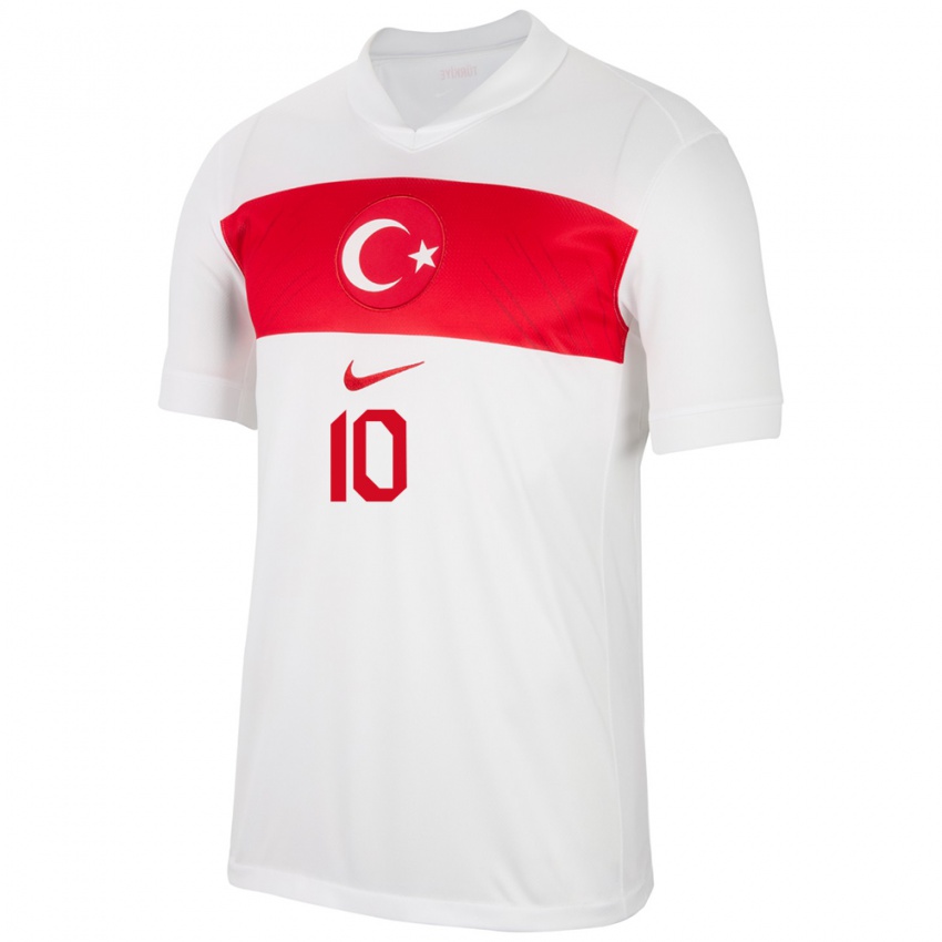 Damen Türkei Emre Uzun #10 Weiß Heimtrikot Trikot 24-26 T-Shirt