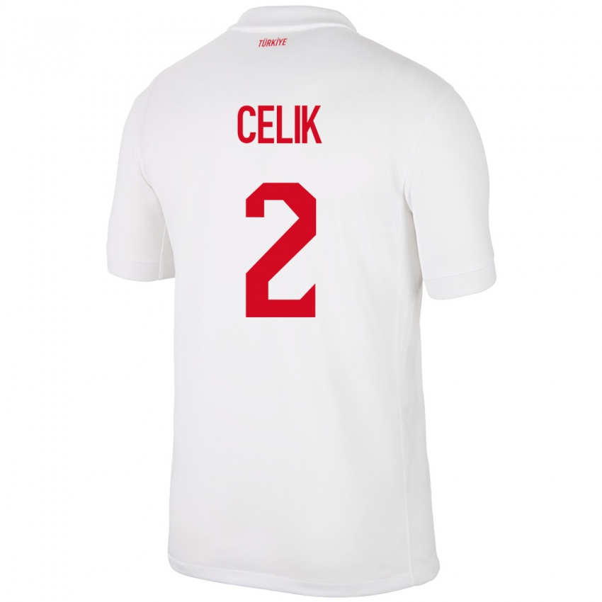 Damen Türkei Zeki Çelik #2 Weiß Heimtrikot Trikot 24-26 T-Shirt