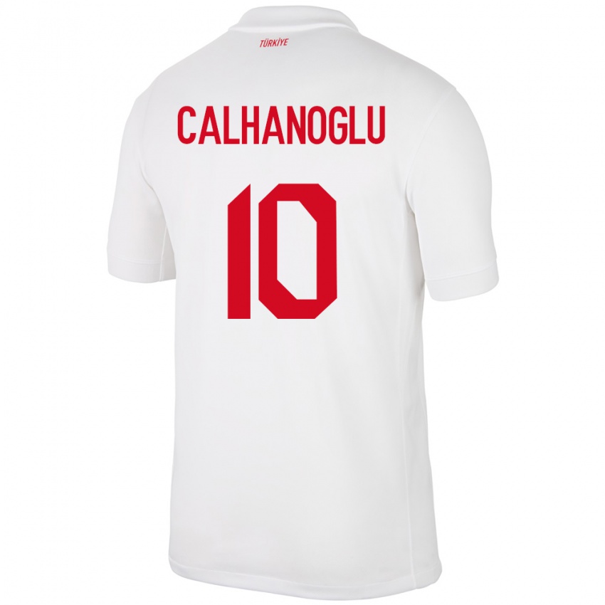 Damen Türkei Hakan Çalhanoğlu #10 Weiß Heimtrikot Trikot 24-26 T-Shirt