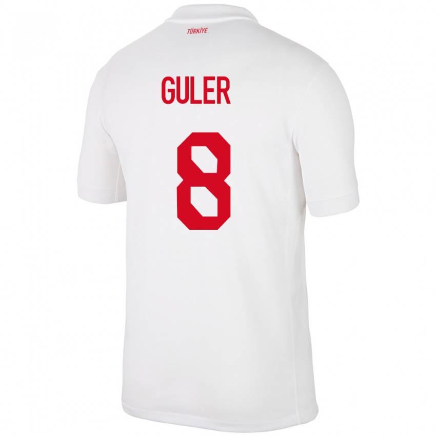 Damen Türkei Arda Güler #8 Weiß Heimtrikot Trikot 24-26 T-Shirt